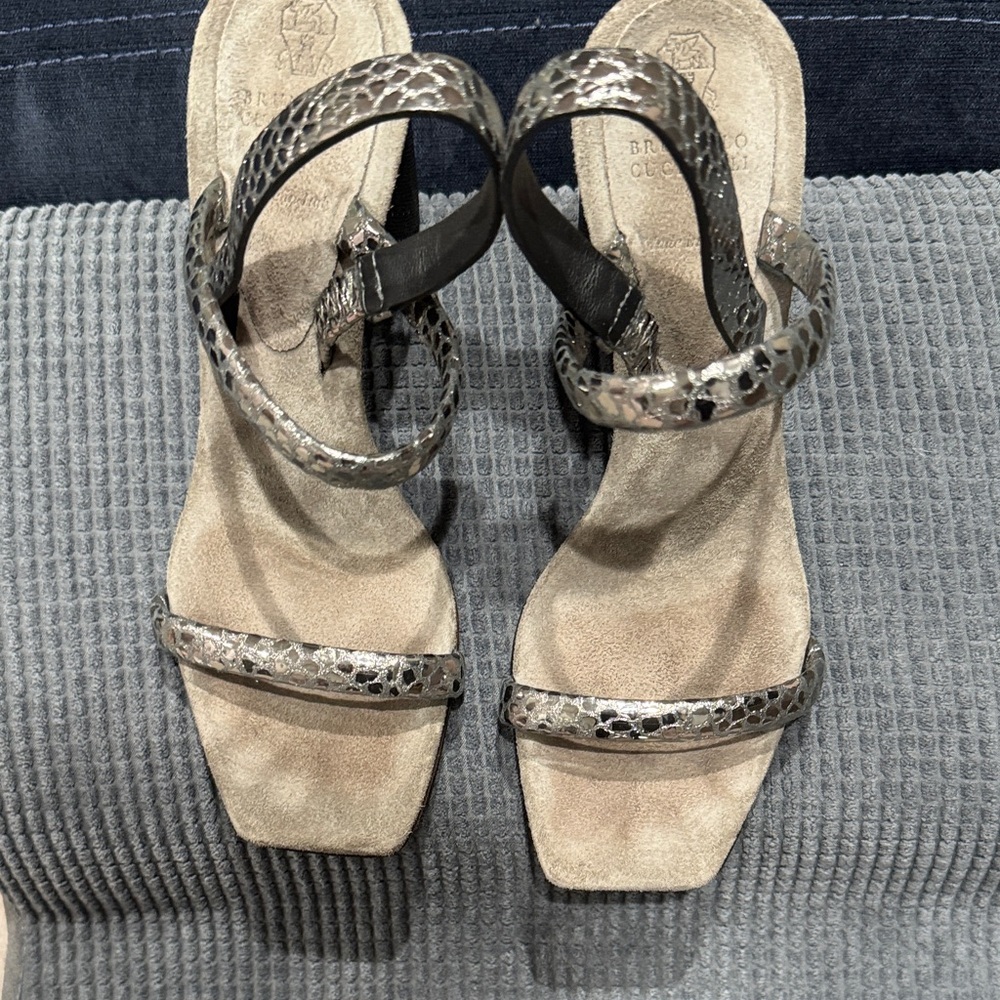 For any Brunello Cucinelli collector…elegant, Snake Print Women Sandals.